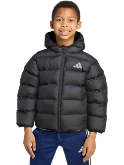adidas Kids' Hooded Padded Jacket, Black, Black