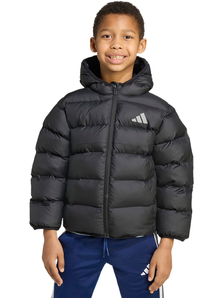 adidas Kids' Hooded Padded Jacket, Black, Black