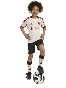 adidas Kids' Liverpool FC Jersey and Shorts Set, Wonder White, Wonder White
