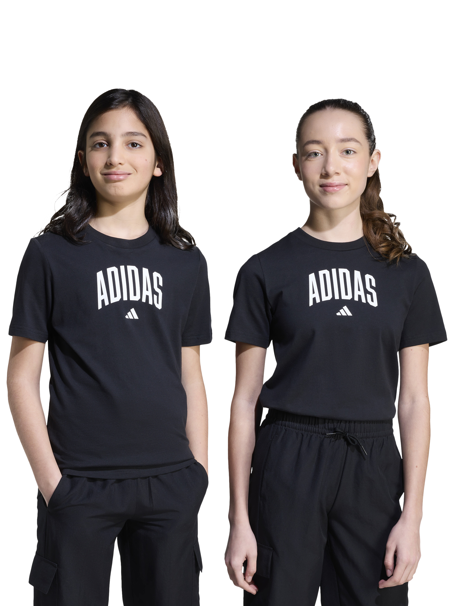 Product image 6 of 6, which shows adidas Kids' Cotton Collegiate Graphic T-Shirt, Black, 7-8 years