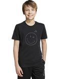 adidas x SmileyWorld Kids' Graphic T-Shirt, Black/Carbon