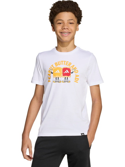 adidas Kids' Cotton Food Graphic T-Shirt, White, White