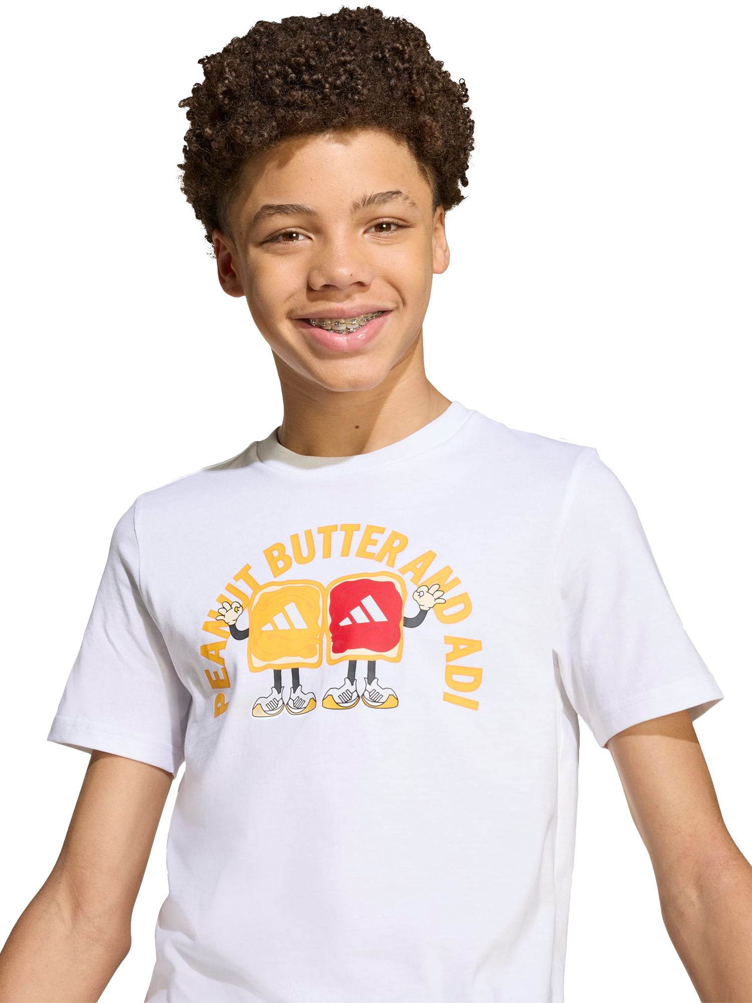 Product image 3 of 6, which shows adidas Kids' Cotton Food Graphic T-Shirt, White, 7-8 years