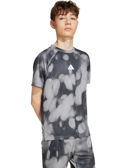 adidas Kids' Short Sleeved Training T-Shirt, Carbon/Black, Carbon/Black