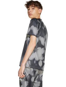 adidas Kids' Short Sleeved Training T-Shirt, Carbon/Black - view 2, Carbon/Black