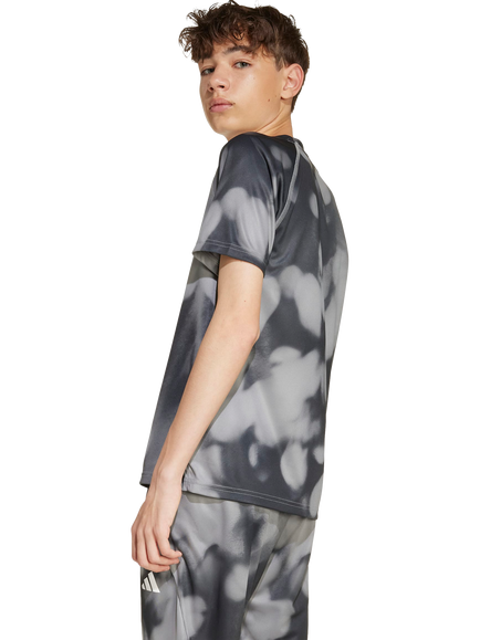 adidas Kids' Short Sleeved Training T-Shirt, Carbon/Black - view 2, Carbon/Black