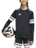 adidas Kids' Squadra25 Jersey Long Sleeve Top, Black/White