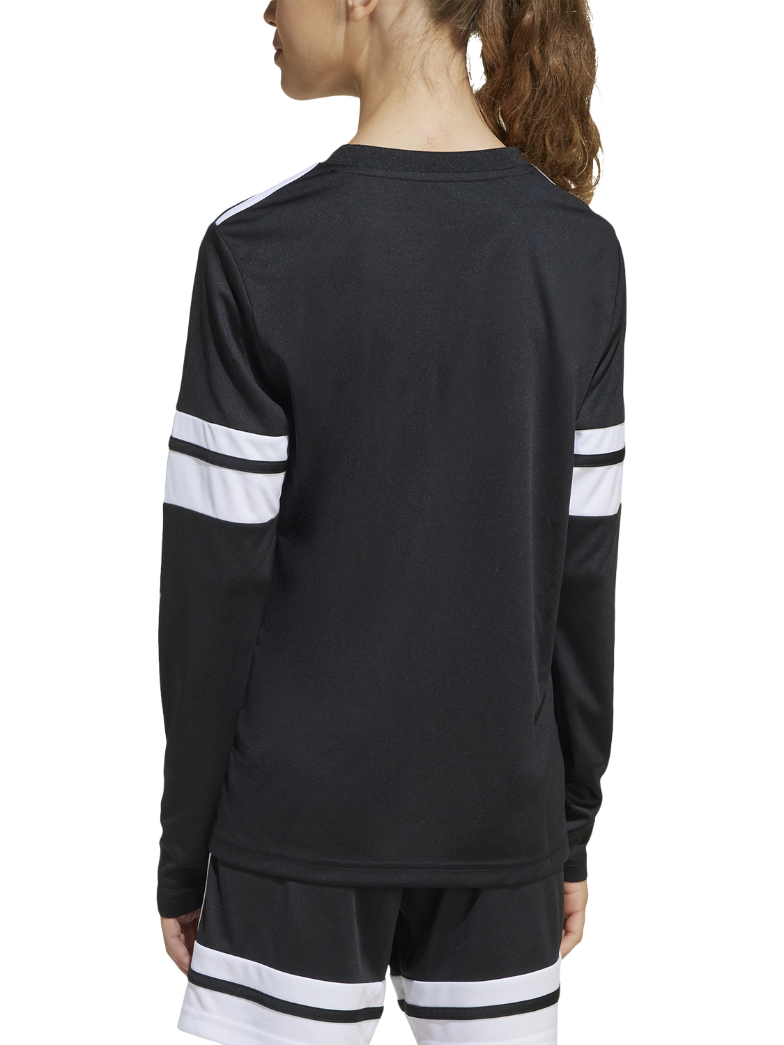 Product image 2 of 8, which shows adidas Kids' Squadra25 Jersey Long Sleeve Top, Black/White, 5-6 years