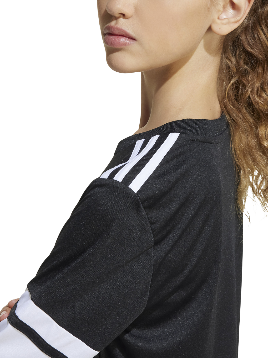 Product image 3 of 8, which shows adidas Kids' Squadra25 Jersey Long Sleeve Top, Black/White, 5-6 years