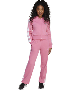adidas Kids' Cotton Blend Essentials Tracksuit, Pink/White, Pink/White