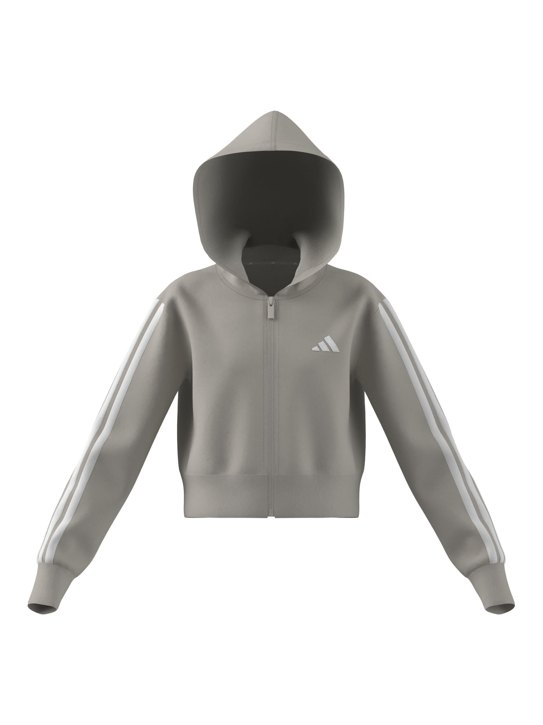 Product image 1 of 2, which shows addias Kids' Cotton Blend Essentials Full Zip Hoodie, Wonalu/White, 7-8 years
