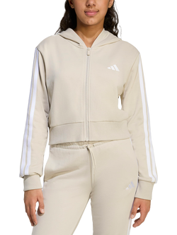 addias Kids' Cotton Blend Essentials Full Zip Hoodie, Wonalu/White