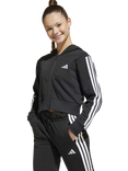 addias Kids' Cotton Blend Essentials Full Zip Hoodie, Black/White
