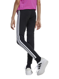 adidas Kids' Cotton Blend Essential Leggings, Black/White