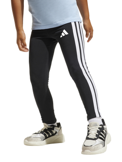 adidas Kids' Cotton Blend Essentials Leggings, Black/White, Black/White