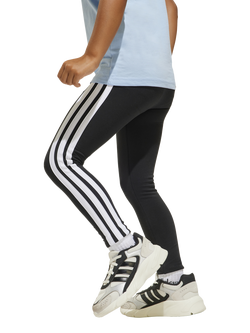 adidas Kids' Cotton Blend Essentials Leggings, Black/White - view 2, Black/White
