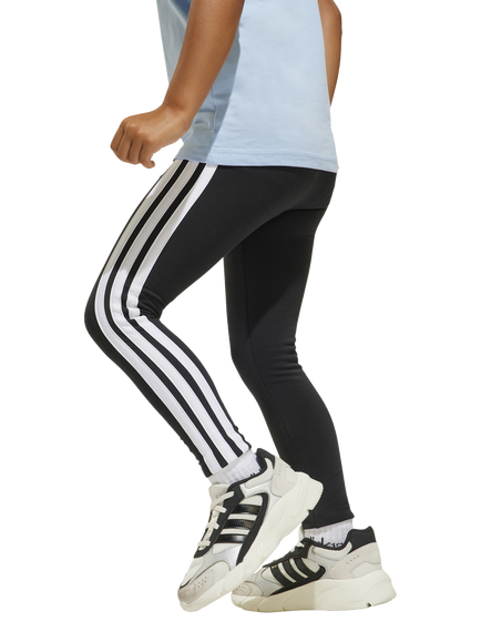 adidas Kids' Cotton Blend Essentials Leggings, Black/White - view 2, Black/White