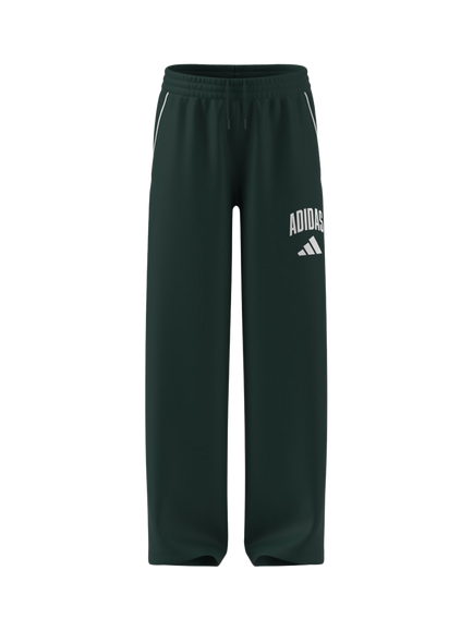 addias Kids' Cotton Blend Seasonals Essentials Collegiate Typography Trousers, Aurivy/White, Aurivy/White