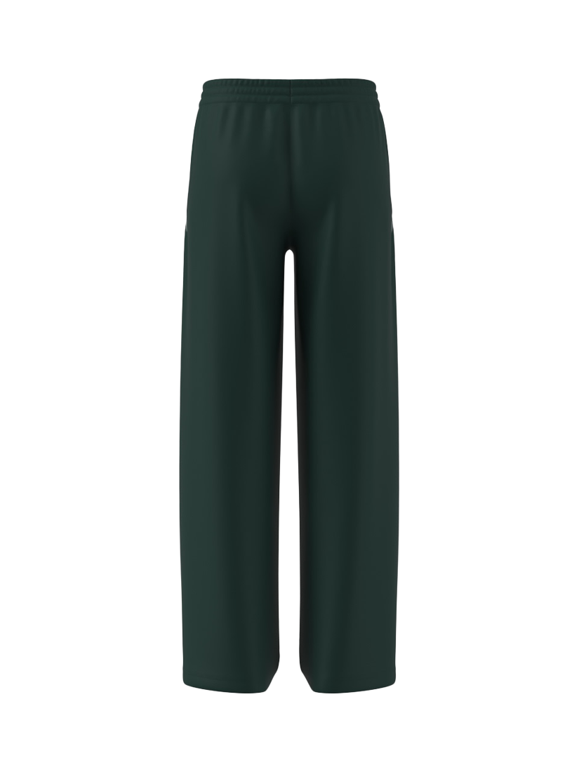 Product image 2 of 4, which shows addias Kids' Cotton Blend Seasonals Essentials Collegiate Typography Trousers, Aurivy/White, 7-8 years