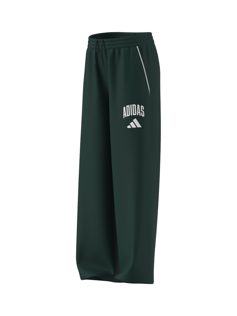 Product image 3 of 4, which shows addias Kids' Cotton Blend Seasonals Essentials Collegiate Typography Trousers, Aurivy/White, 7-8 years