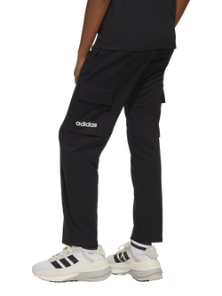 adidas Kids' Essentials Cargo Trousers, Black/White - view 2, Black/White