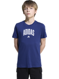 adidas Kids' Cotton Collegiate Graphic T-Shirt, Dark Blue