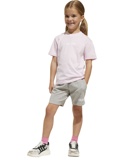 adidas Kids' Unisex Cotton Essentials T-Shirt Set, Pink/Grey, Pink/Grey