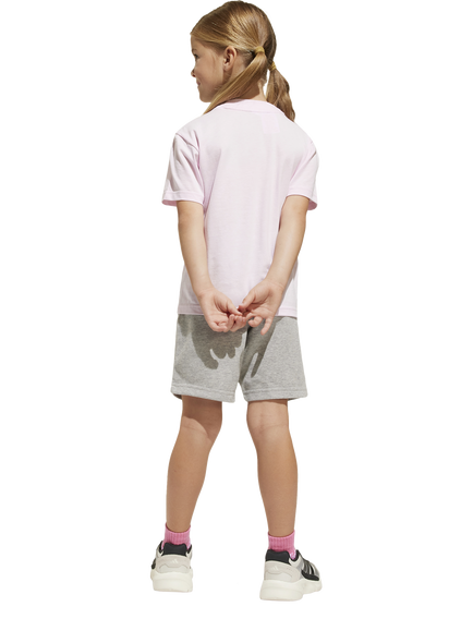 adidas Kids' Unisex Cotton Essentials T-Shirt Set, Pink/Grey - view 2, Pink/Grey