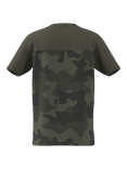 adidas Kids' Cotton Seasonal Essentials Camo T-Shirt, Olive/Black