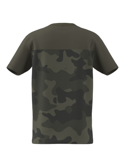 adidas Kids' Cotton Seasonal Essentials Camo T-Shirt, Olive/Black - view 2, Olive/Black