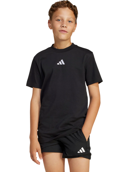 adidas Kids' Essentials Cotton T-Shirt, Black/White, Black/White
