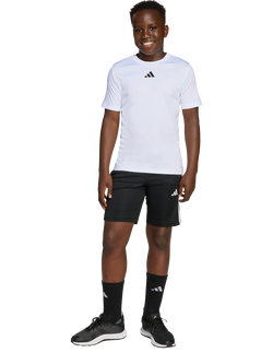 adidas Kids' Train Essentials 3-Stripes T-Shirt and Shorts Set, White/Black, White/Black