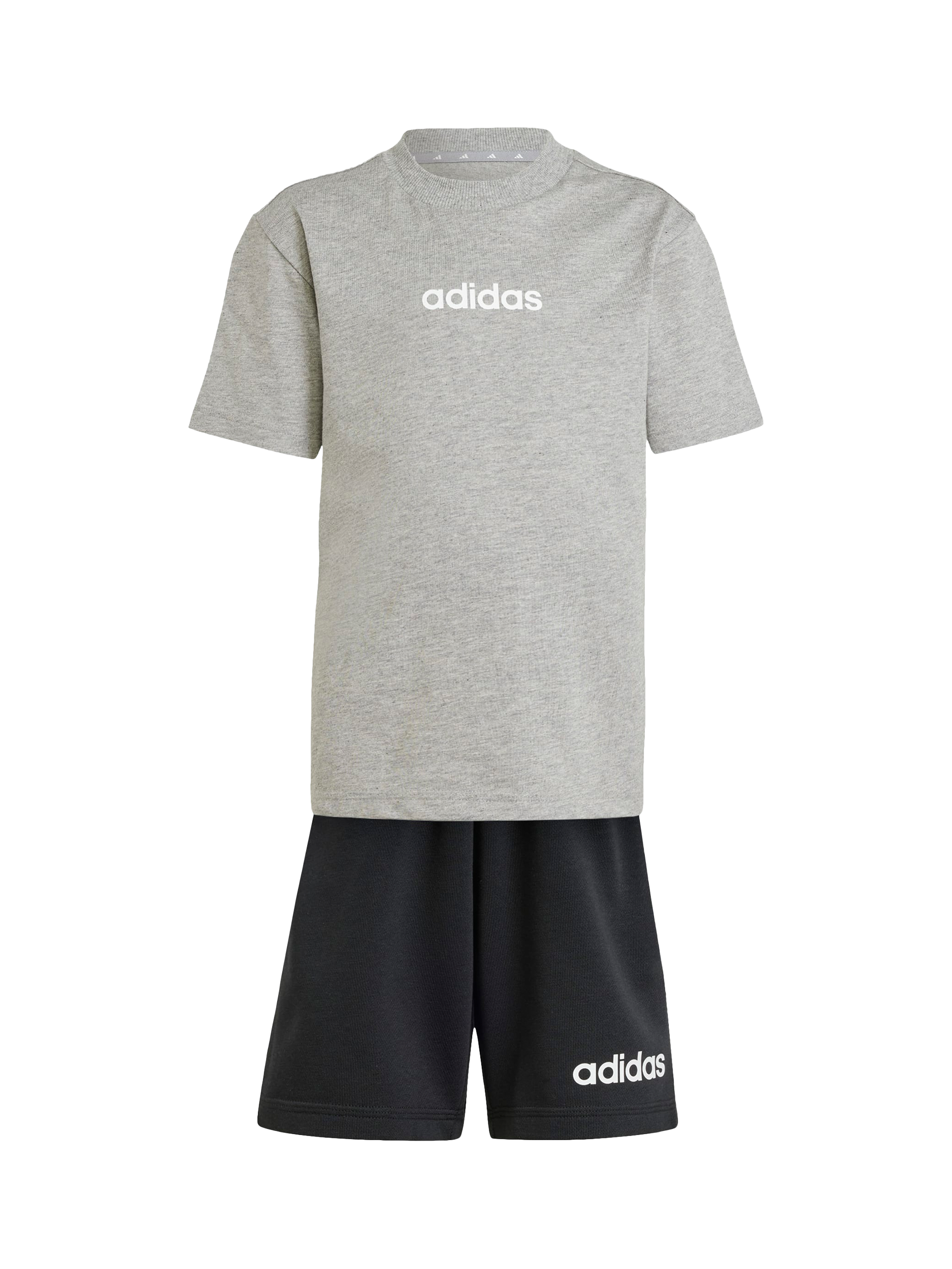 Product image 3 of 5, which shows adidas Kids' Essentials T-Shirt and Short Set, Grey/White, 3-4 years