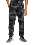 adidas Kids' Seasonal Essentials Camo Fleece Trousers, Black/White