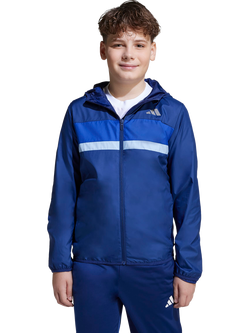adidas Kids' Tiberio Windbreaker, Dark Blue/Royal Blue, Dark Blue/Royal Blue