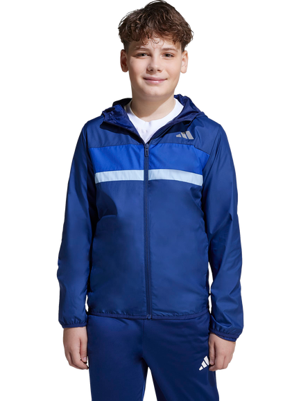 adidas Kids' Tiberio Windbreaker, Dark Blue/Royal Blue, Dark Blue/Royal Blue