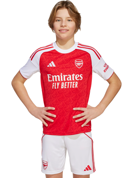 adidas Kids' Arsenal Football Club Home Jersey Top, Red/White, Betsca/White