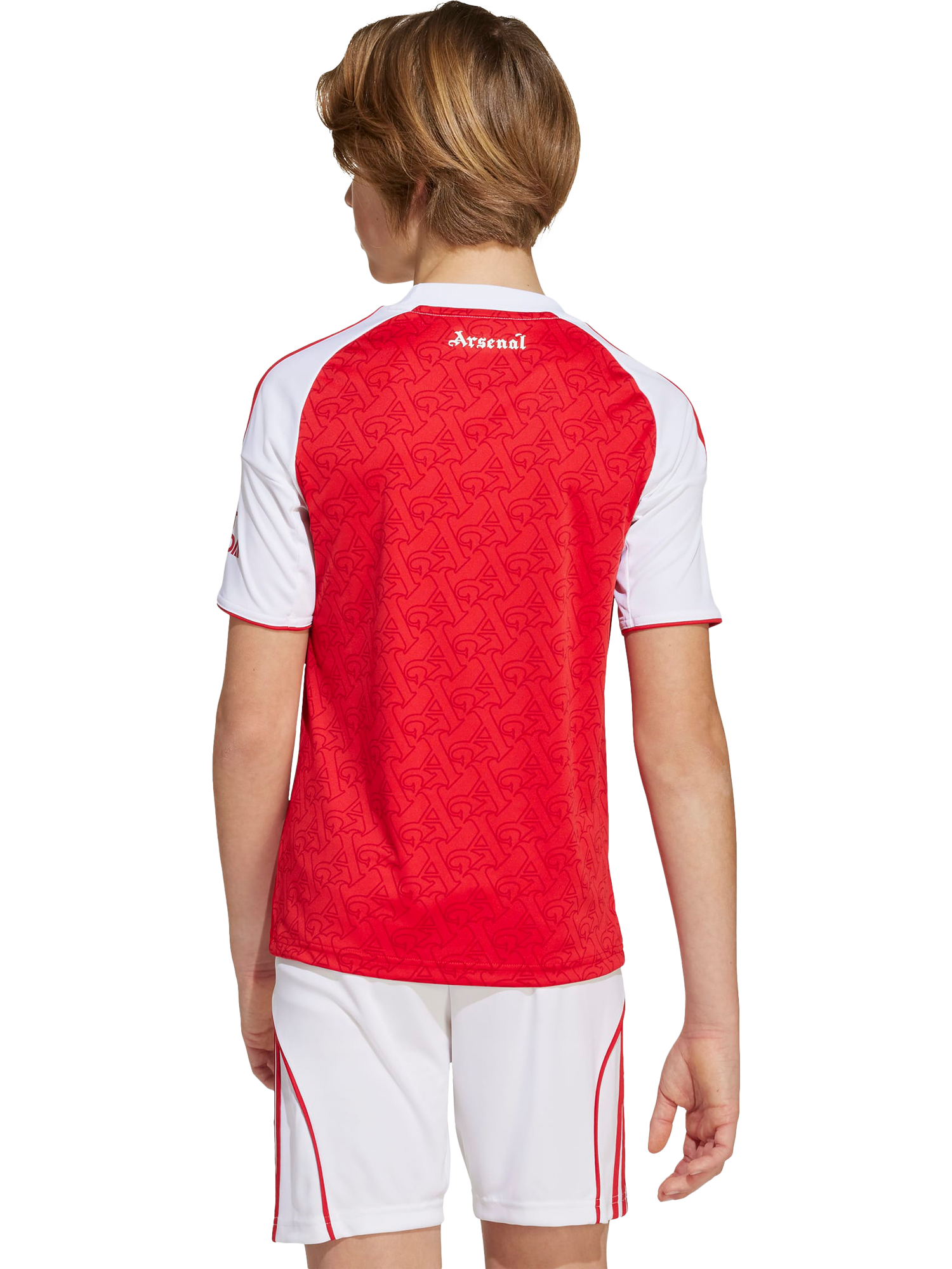 Product image 2 of 6, which shows adidas Kids' Arsenal Football Club Home Jersey Top, Betsca/White, 7-8 years