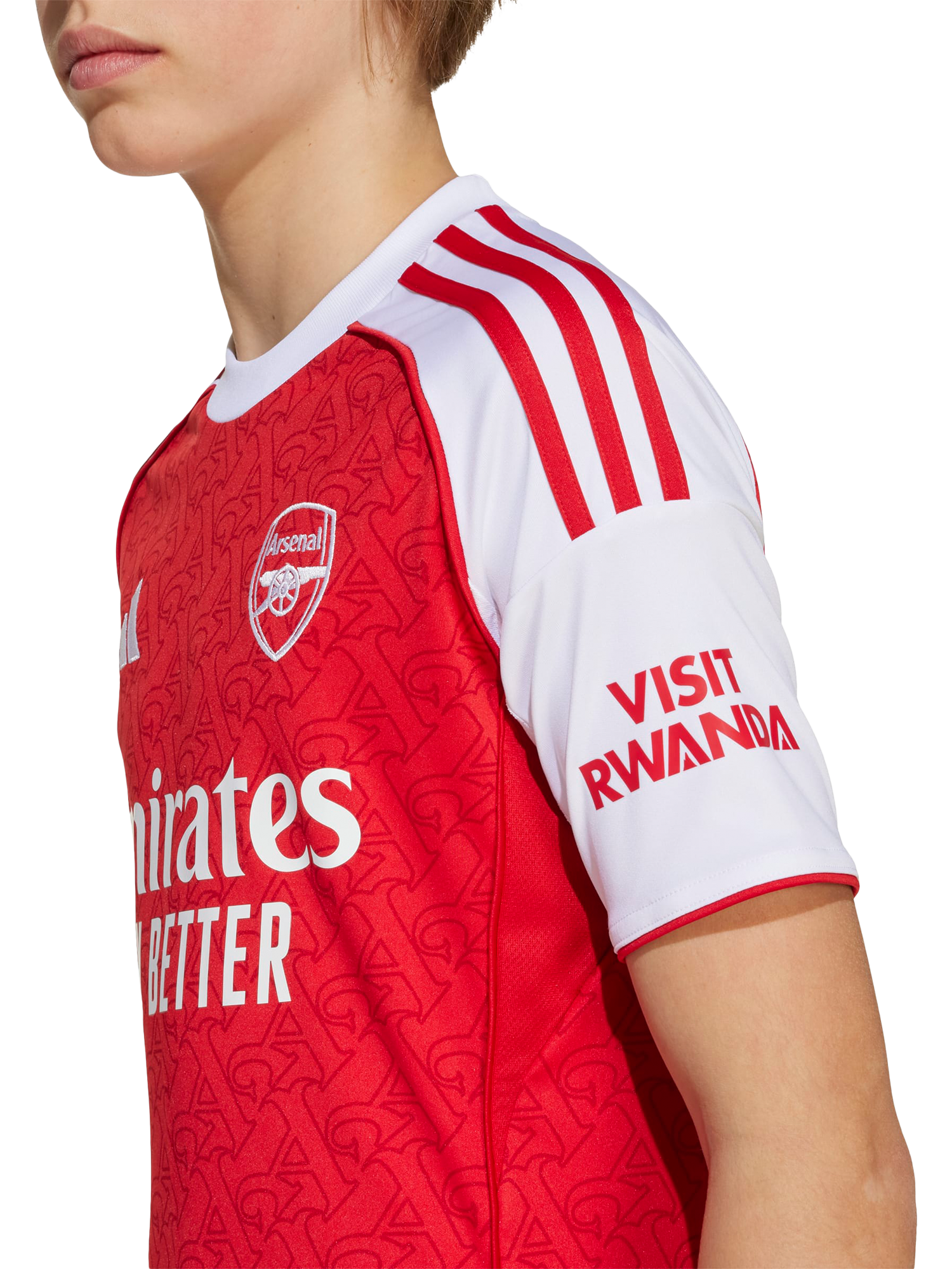 Product image 4 of 6, which shows adidas Kids' Arsenal Football Club Home Jersey Top, Betsca/White, 7-8 years