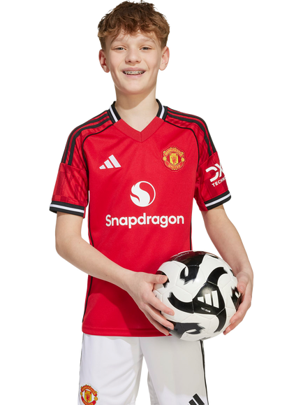 adidas Kids' Manchester United Home Jersey Top, Red, Red