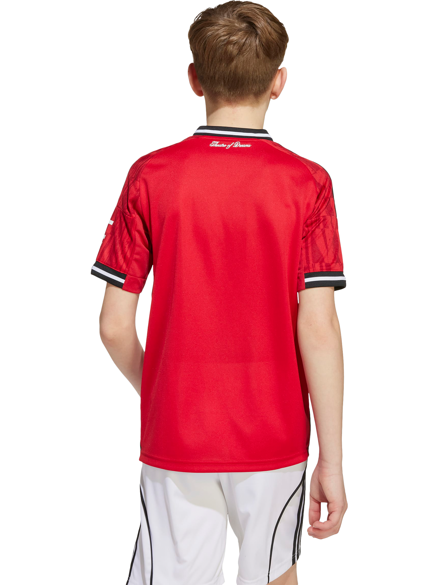 Product image 2 of 5, which shows adidas Kids' Manchester United Home Jersey Top, Red, 7-8 years