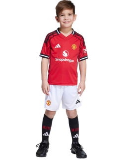adidas Kids' Manchester United Football Club Home Mini Kit, Red, Red