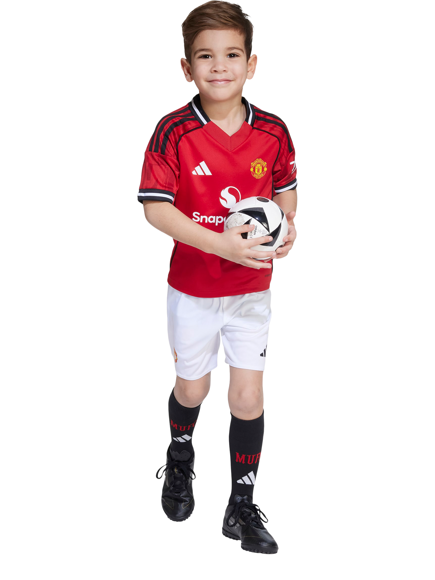 Product image 3 of 8, which shows adidas Kids' Manchester United Football Club Home Mini Kit, Red, 2-3 years