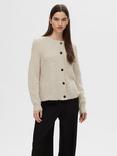 SELECTED FEMME Lulu Drop Stitch Wool Blend Cardigan, Beige