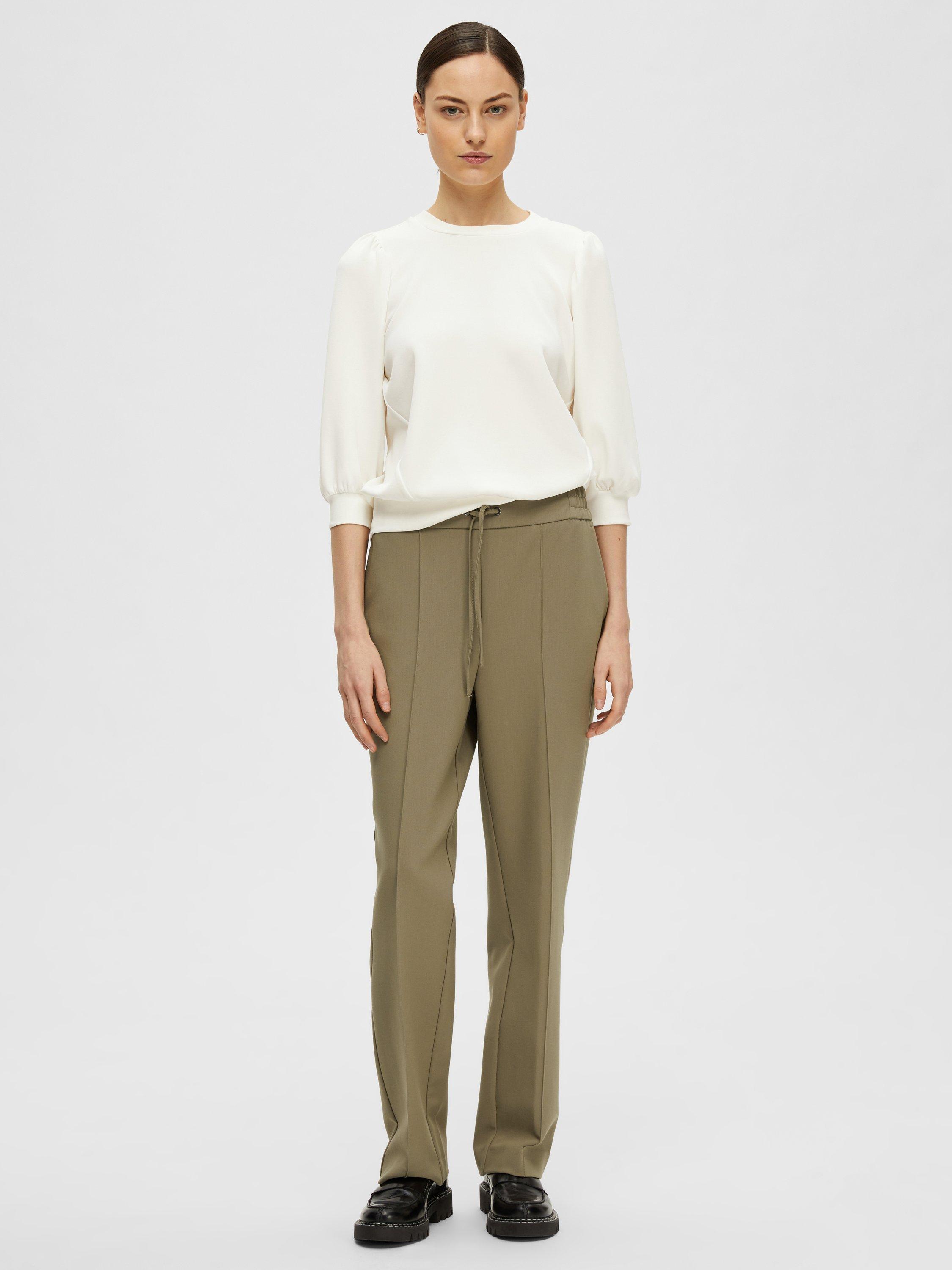 Product image 2 of 5, which shows Selected Tenny Puff Sleeve Sweatshirt, White, XS