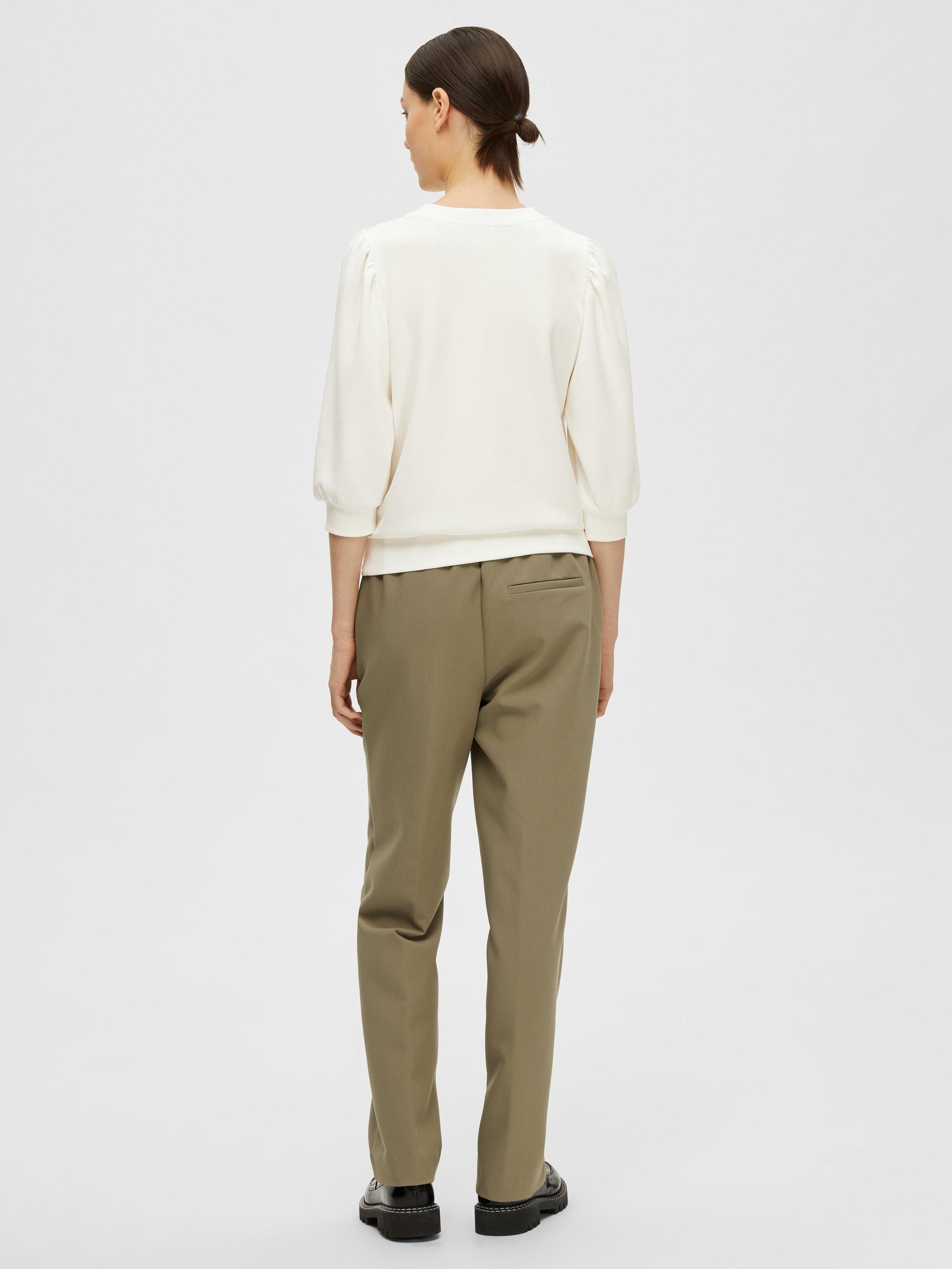 Product image 4 of 5, which shows Selected Tenny Puff Sleeve Sweatshirt, White, XS