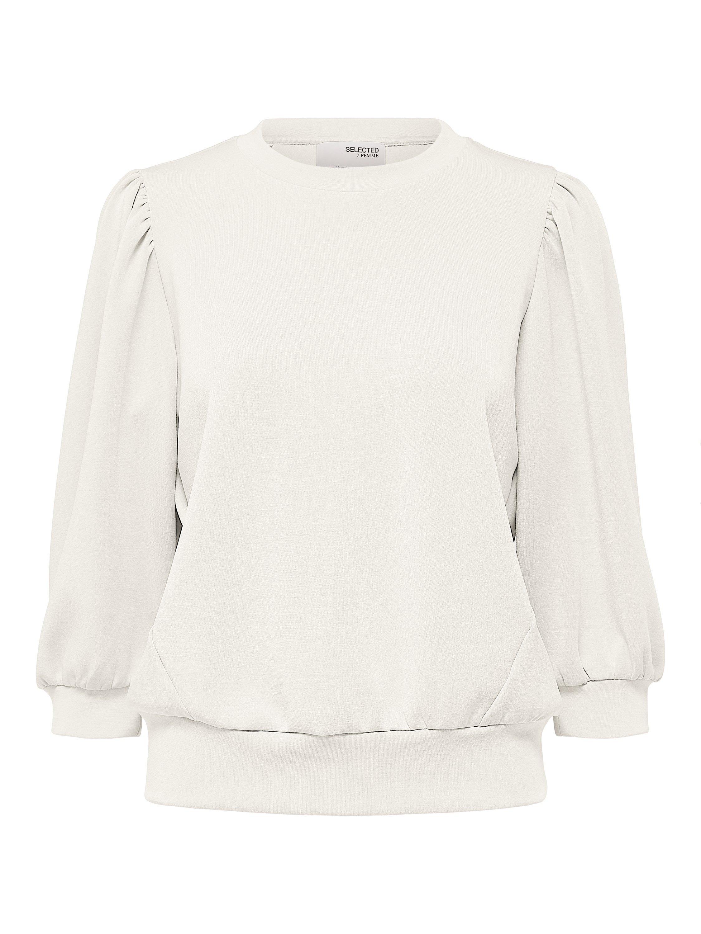Product image 5 of 5, which shows Selected Tenny Puff Sleeve Sweatshirt, White, XS