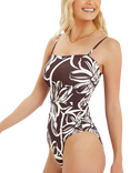 Accessorize Floral Print Swimsuit, Brown