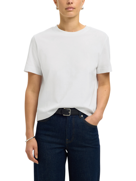 Selected Essential Boxy Fit T-Shirt, White, White