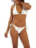 Accessorize Embroidered Suns Bikini Top, Ivory